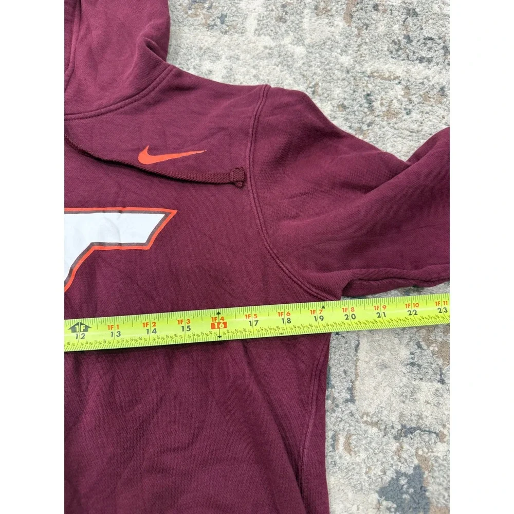 Nike Virginia Tech Hokies Hoodie Maroon VT Logo Pullover Mens Small